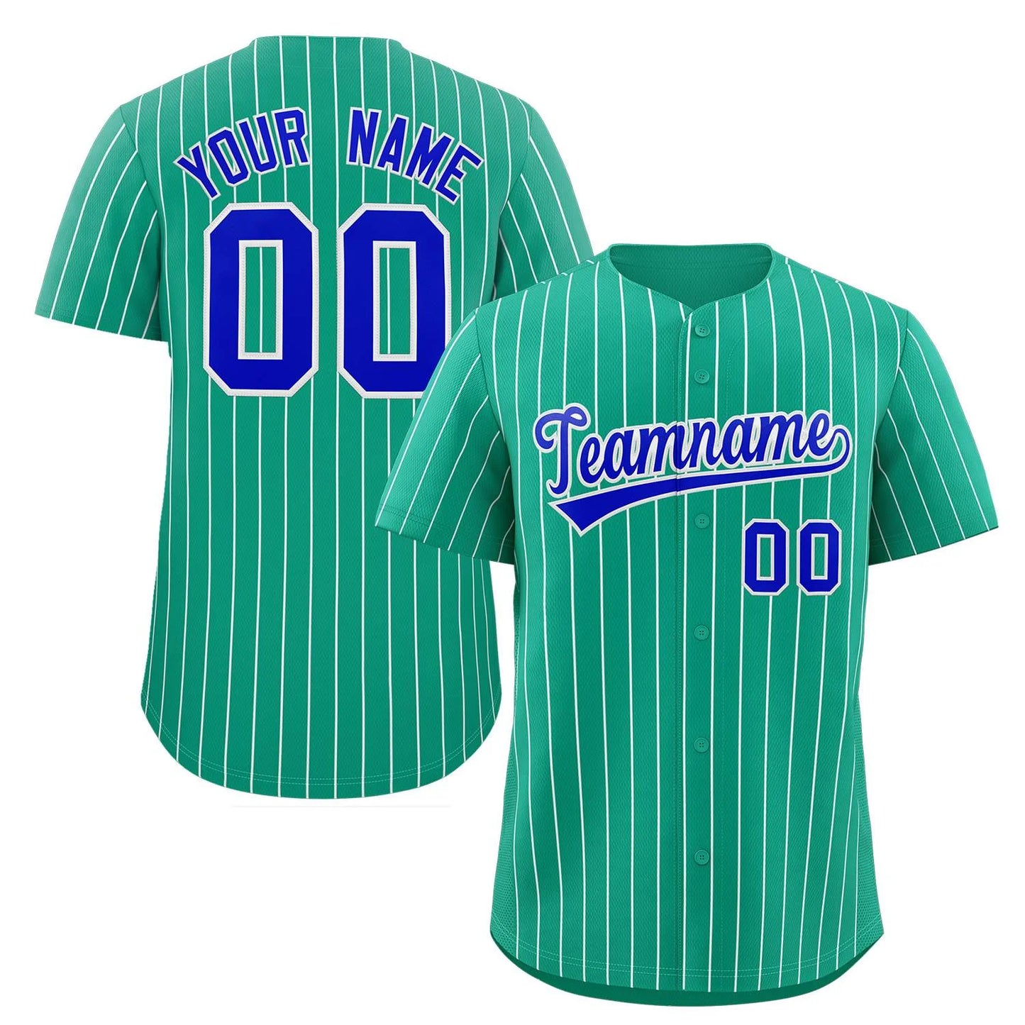 Custom Pinstripe Baseball Jersey Button Down Shirt Personalized for Adults/Youth image 7