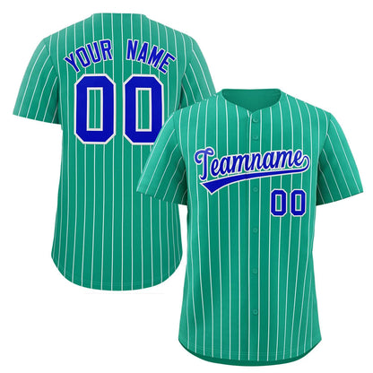 Custom Pinstripe Baseball Jersey Button Down Shirt Personalized for Adults/Youth image 7
