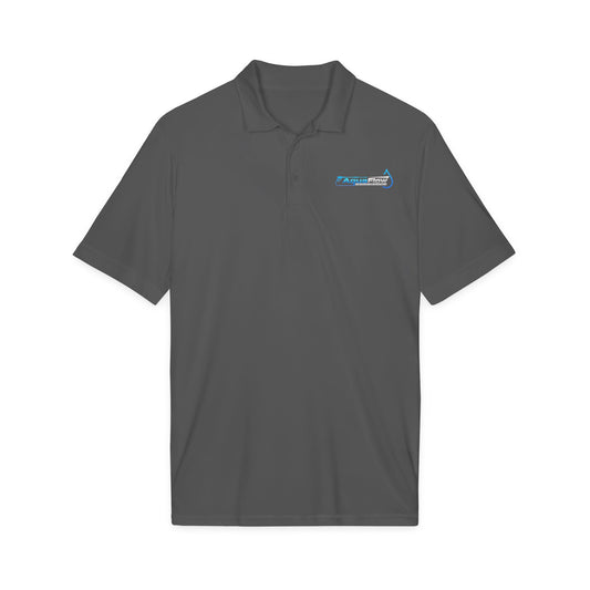 AquaFlow Embroidered Tech Polo — Sporty Grey PosiCharge Competitor Logo Shirt