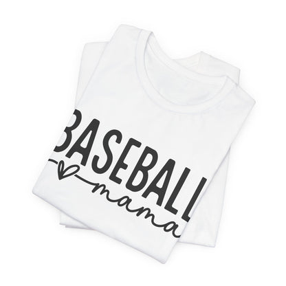 Baseball Mom Unisex Tee - Short Sleeve Jersey Shirt With Heart Design