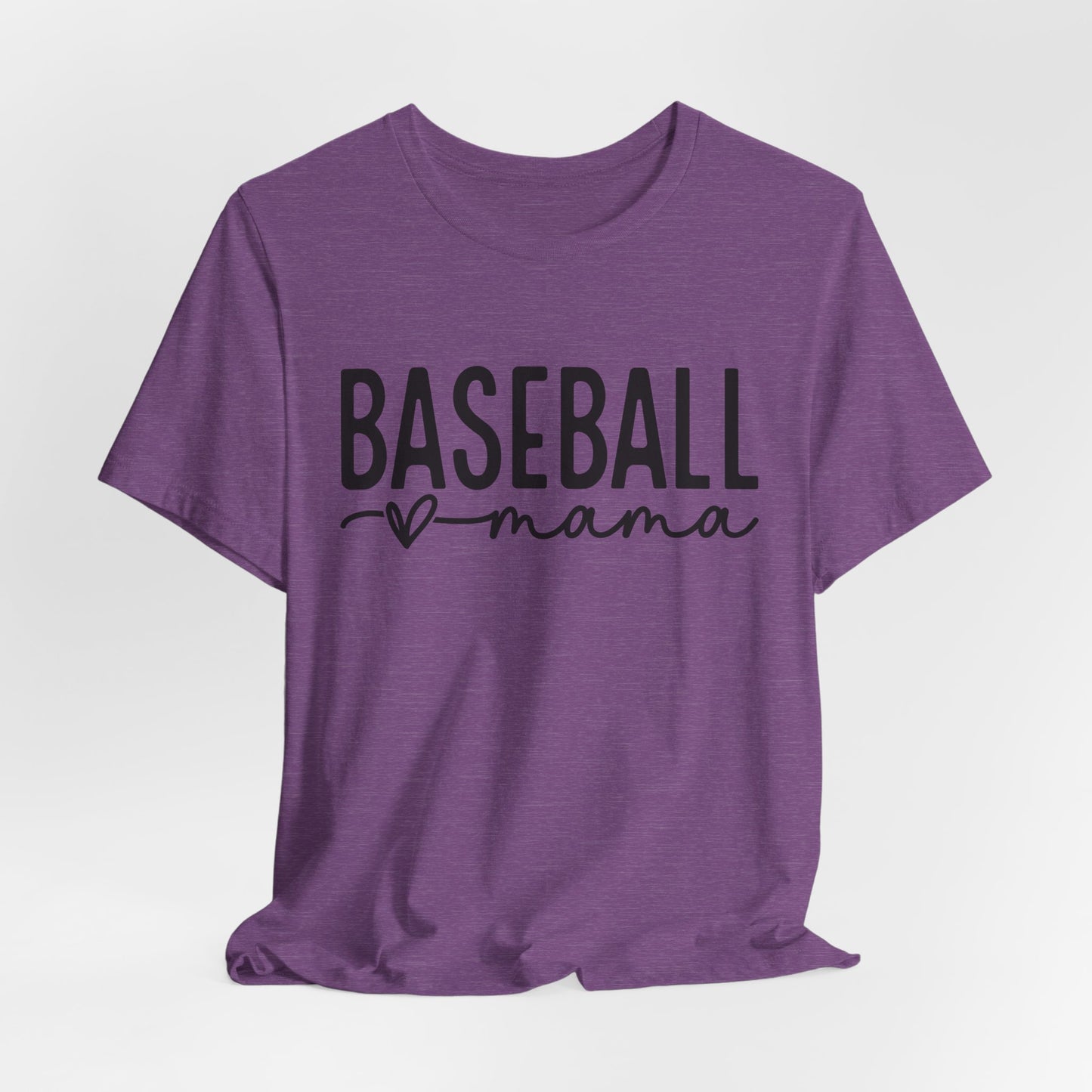 Baseball Mom Unisex Tee - Short Sleeve Jersey Shirt With Heart Design