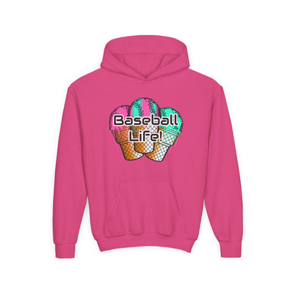 Baseball Life Ice Cream Drip Youth Hoodie