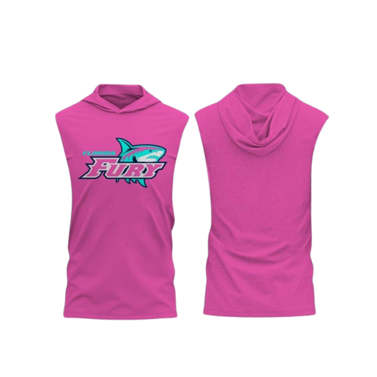 Pink Sleeveless Hooded Tee