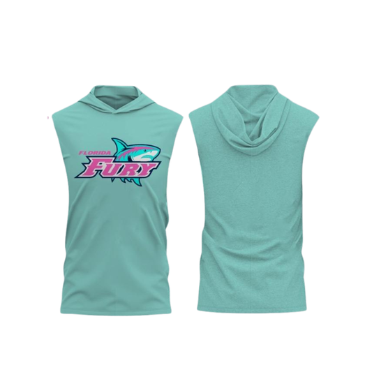 Teal Sleeveless Hooded Tee