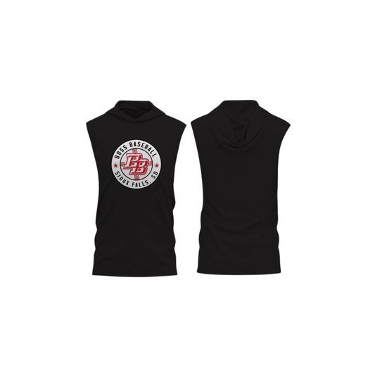 Black Sleeveless Hoodie