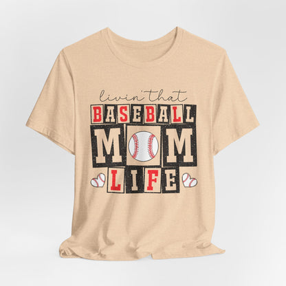 Baseball Mom Life Tee - Unisex Jersey Short Sleeve Tee, Sports Mom T-Shirt, Baseball Season Gift, Family Matching Outfits, Soft Cotton
