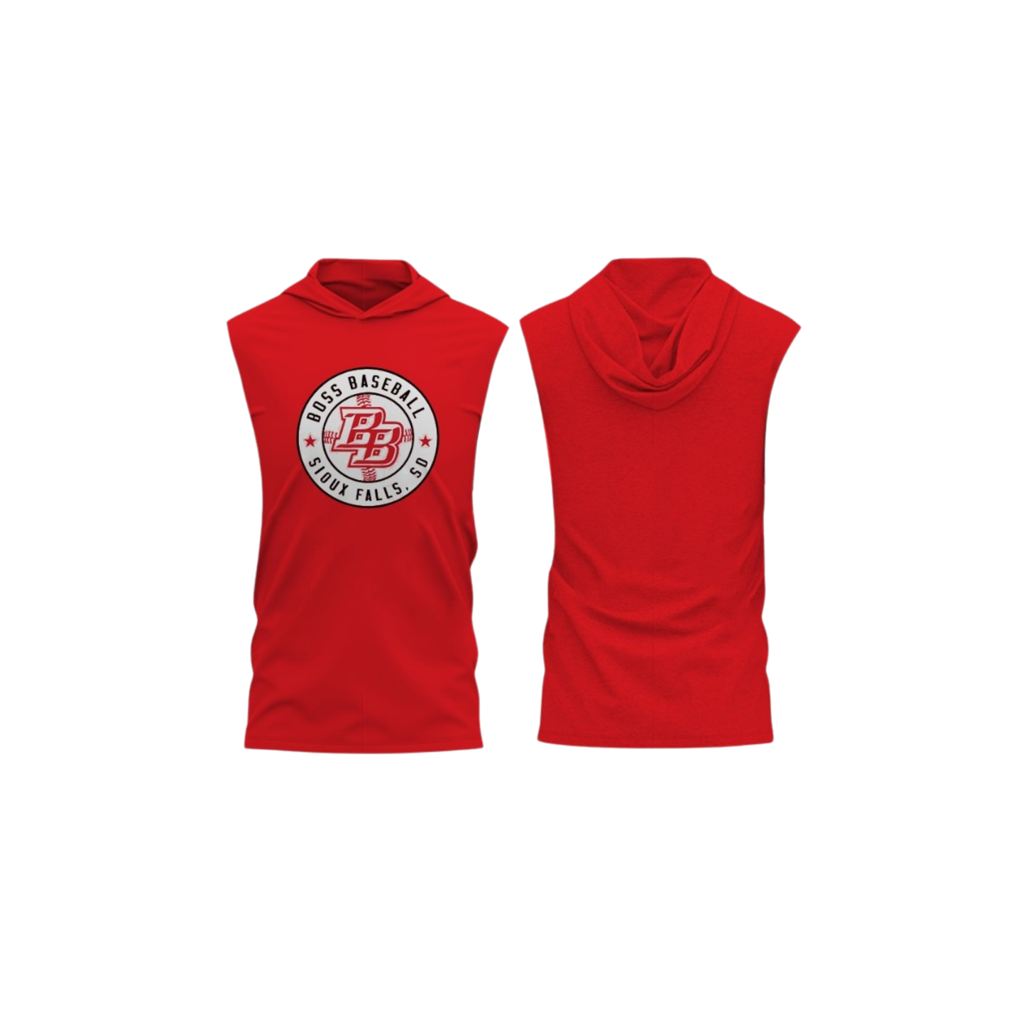 Red Sleeveless Hoodie