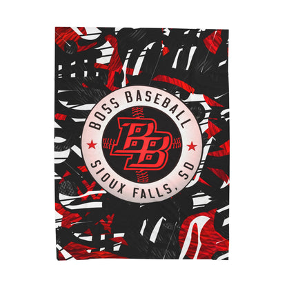 Custom BOSS Baseball Team Blanket — 'BOSS Baseball' Velveteen Plush Throw