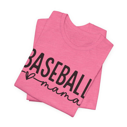 Baseball Mom Unisex Tee - Short Sleeve Jersey Shirt With Heart Design