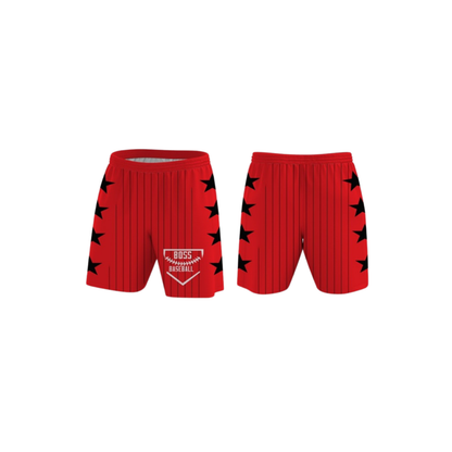 Red Pinstripes Shorts