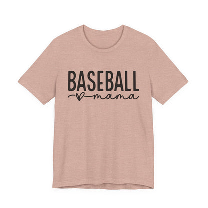 Baseball Mom Unisex Tee - Short Sleeve Jersey Shirt With Heart Design