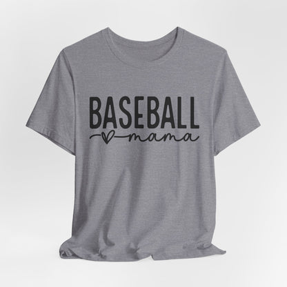 Baseball Mom Unisex Tee - Short Sleeve Jersey Shirt With Heart Design