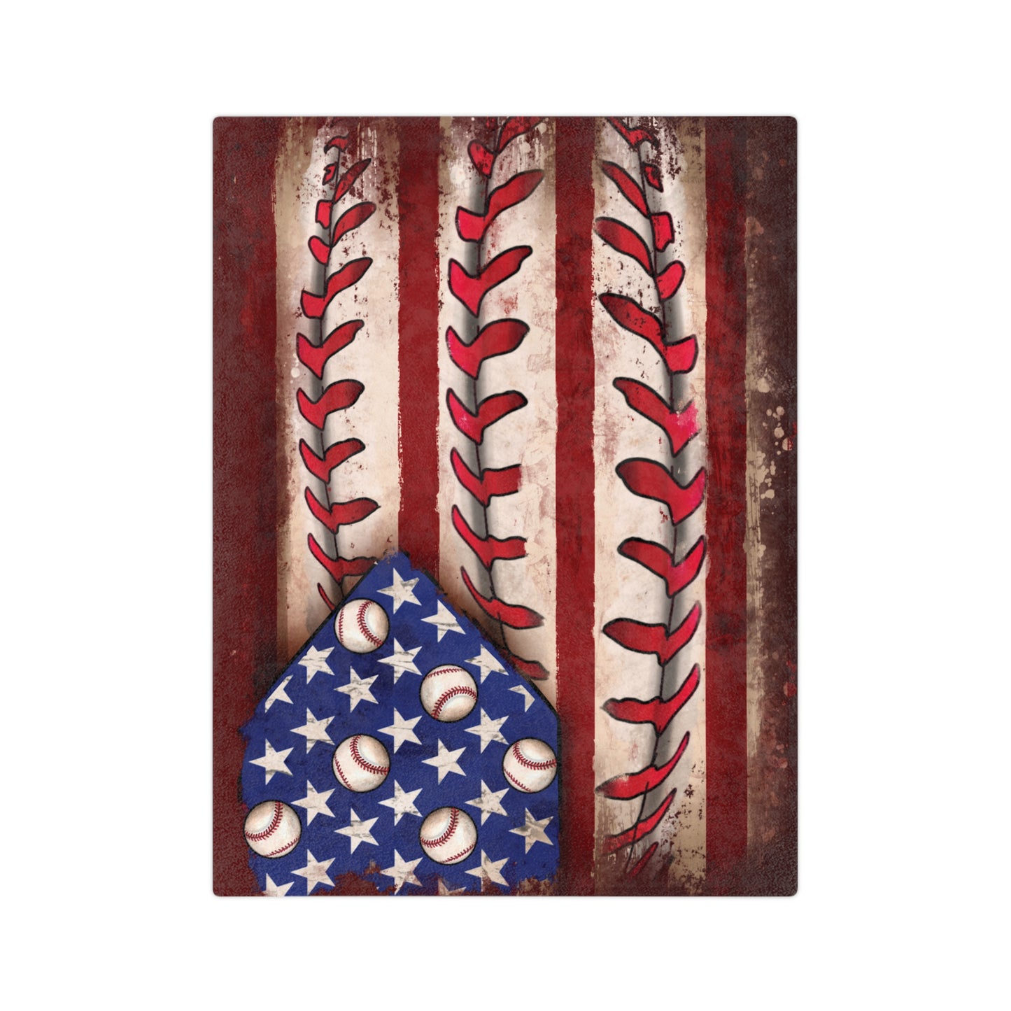 Baseball Americana Velveteen Microfiber Blanket