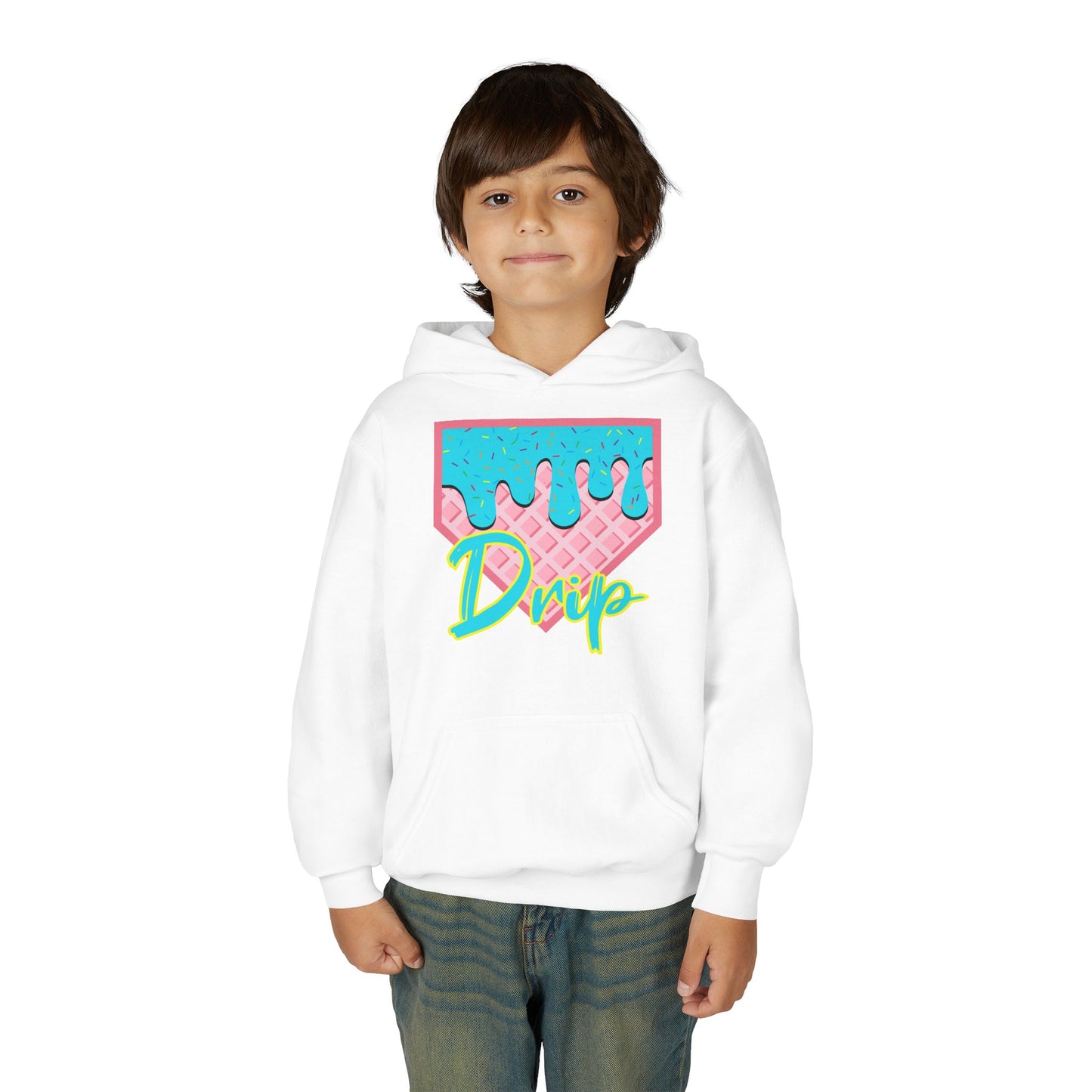 Home Plate Waffle Cone Drip Youth Hoodie