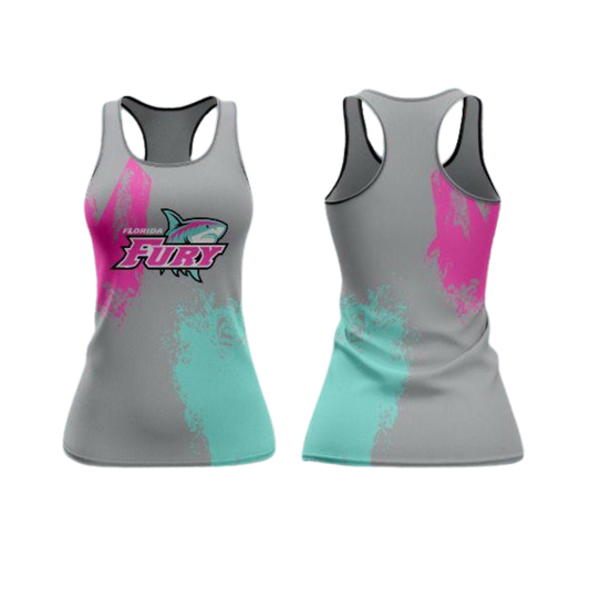 Gray Splatter Racer Back Tank Top