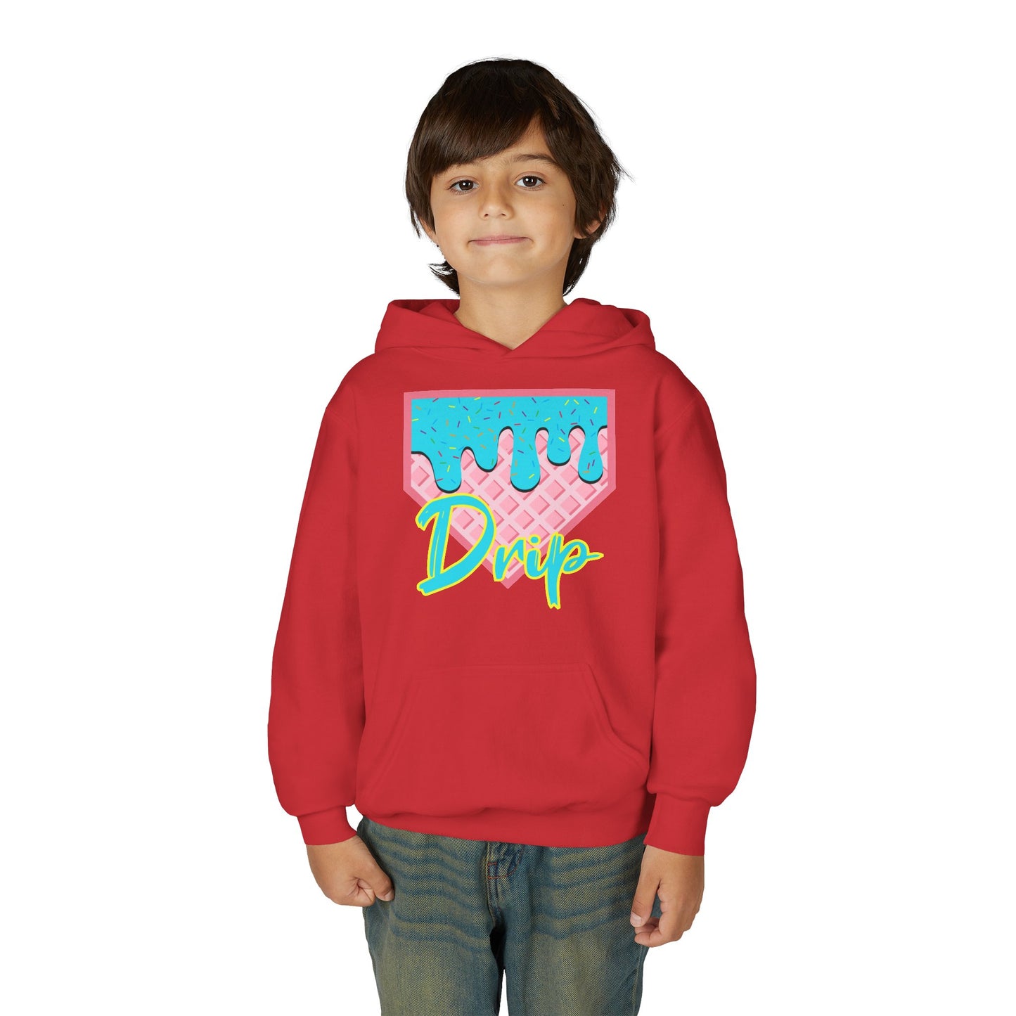 Home Plate Waffle Cone Drip Youth Hoodie