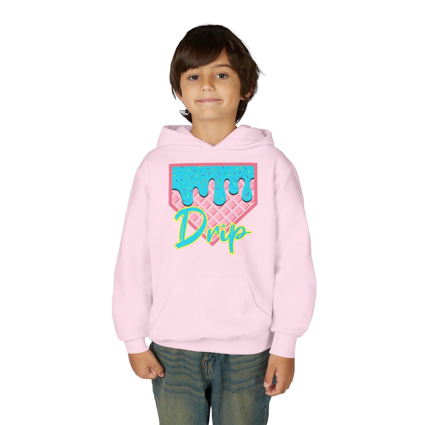 Home Plate Waffle Cone Drip Youth Hoodie