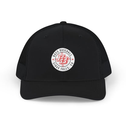 Embroidered Trucker Cap — Vintage Red Badge Snapback