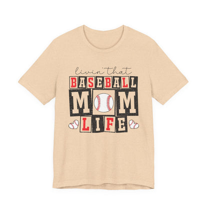 Baseball Mom Life Tee - Unisex Jersey Short Sleeve Tee, Sports Mom T-Shirt, Baseball Season Gift, Family Matching Outfits, Soft Cotton