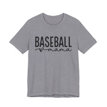 Baseball Mom Unisex Tee - Short Sleeve Jersey Shirt With Heart Design