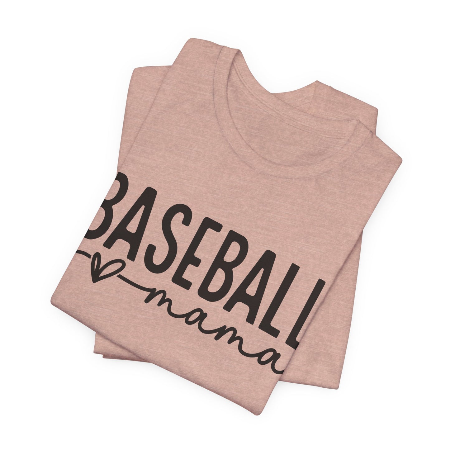 Baseball Mom Unisex Tee - Short Sleeve Jersey Shirt With Heart Design