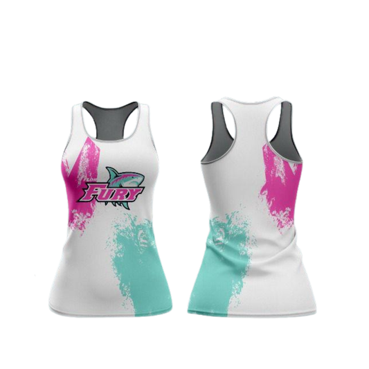 White Splatter Racer Back Tank Top