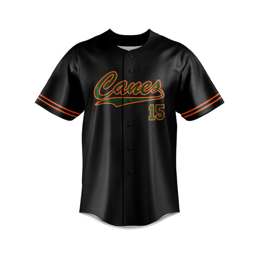 Button Up Jersey - BLACK