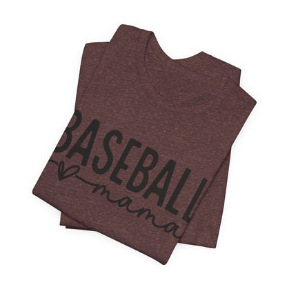 Baseball Mom Unisex Tee - Short Sleeve Jersey Shirt With Heart Design