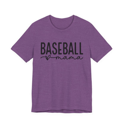 Baseball Mom Unisex Tee - Short Sleeve Jersey Shirt With Heart Design