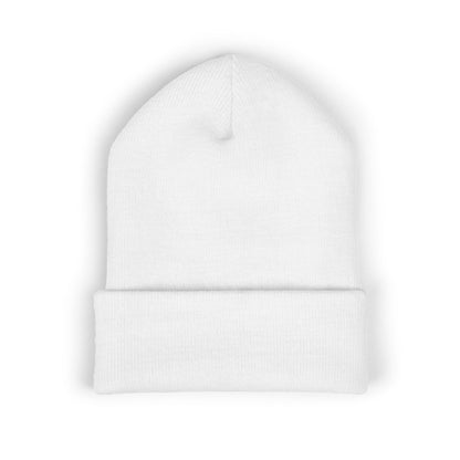 Embroidered Diner Logo Cuffed Beanie — Retro Coffee Shop Patch Winter Hat