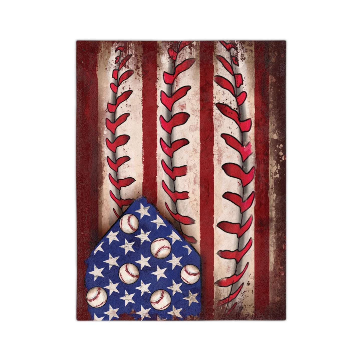 Baseball Americana Velveteen Microfiber Blanket