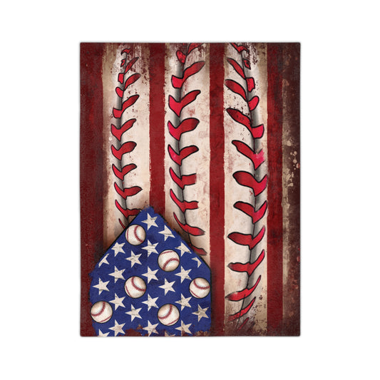 Baseball Americana Velveteen Microfiber Blanket