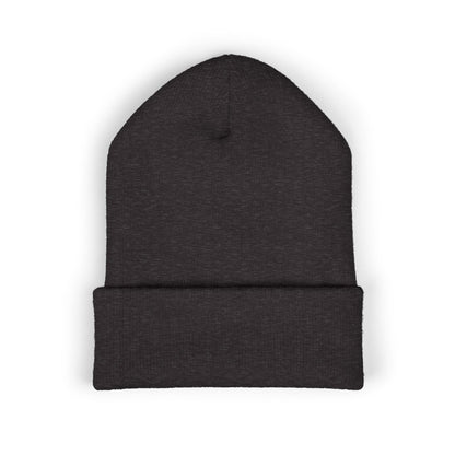Embroidered Diner Logo Cuffed Beanie — Retro Coffee Shop Patch Winter Hat