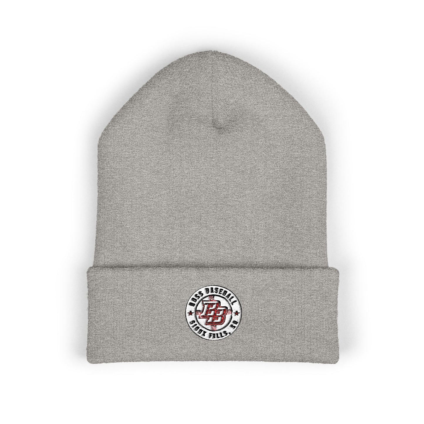 Embroidered Diner Logo Cuffed Beanie — Retro Coffee Shop Patch Winter Hat