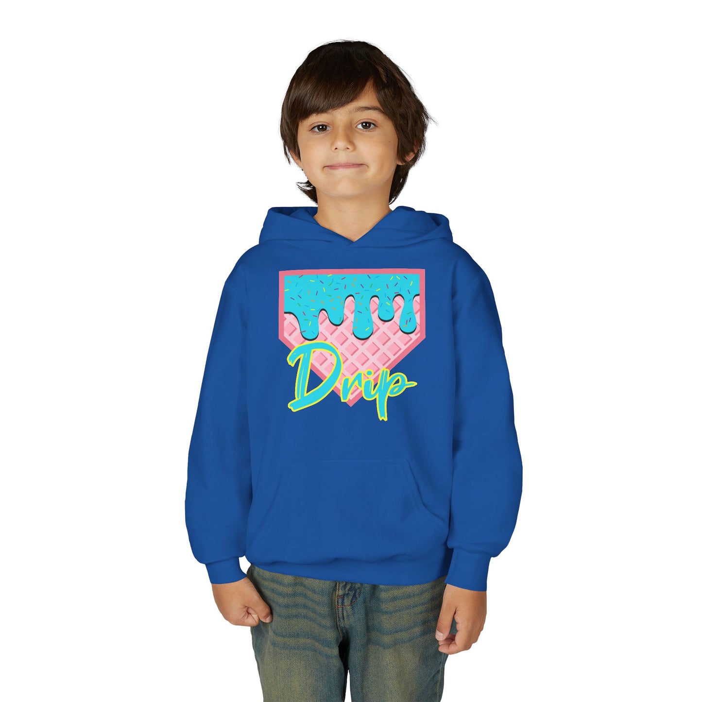 Home Plate Waffle Cone Drip Youth Hoodie