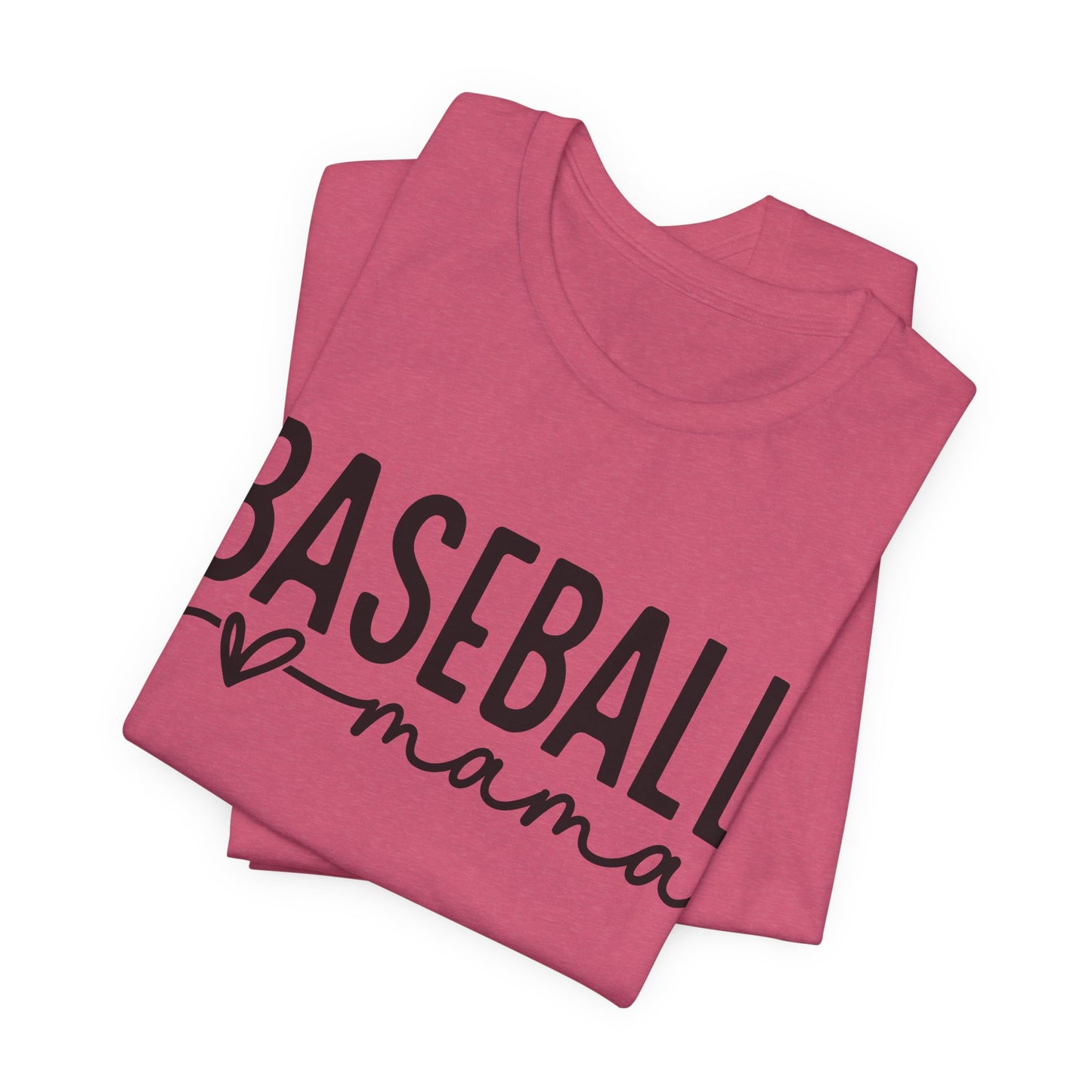 Baseball Mom Unisex Tee - Short Sleeve Jersey Shirt With Heart Design