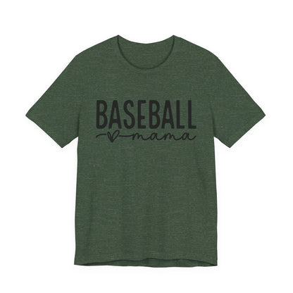 Baseball Mom Unisex Tee - Short Sleeve Jersey Shirt With Heart Design