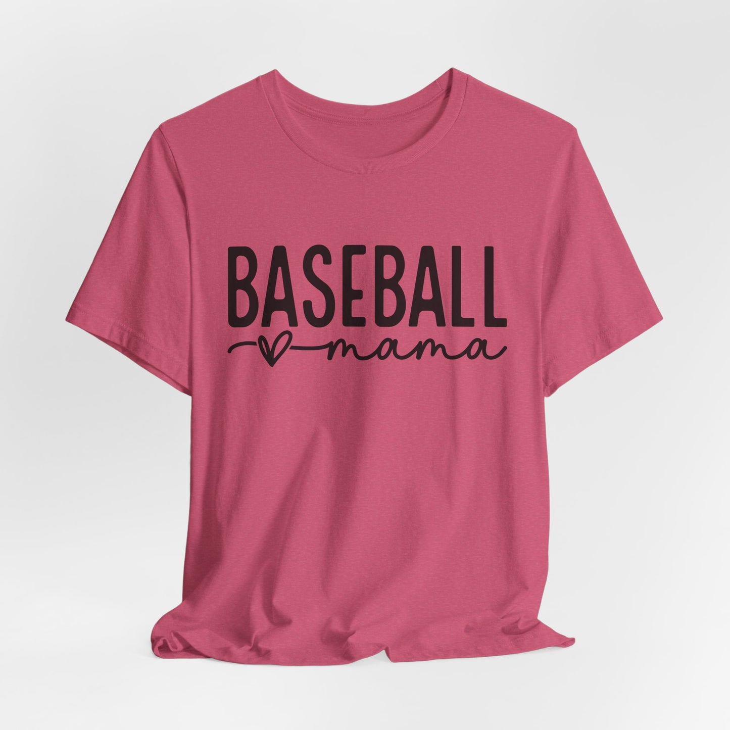 Baseball Mom Unisex Tee - Short Sleeve Jersey Shirt With Heart Design