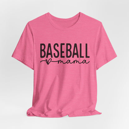 Baseball Mom Unisex Tee - Short Sleeve Jersey Shirt With Heart Design