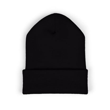 Embroidered Diner Logo Cuffed Beanie — Retro Coffee Shop Patch Winter Hat