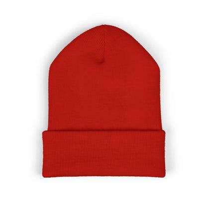 Embroidered Diner Logo Cuffed Beanie — Retro Coffee Shop Patch Winter Hat