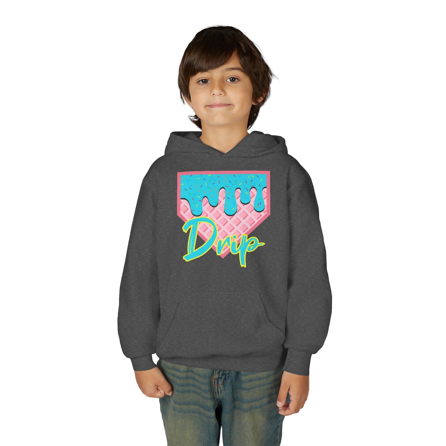 Home Plate Waffle Cone Drip Youth Hoodie