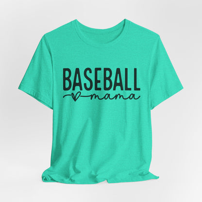 Baseball Mom Unisex Tee - Short Sleeve Jersey Shirt With Heart Design