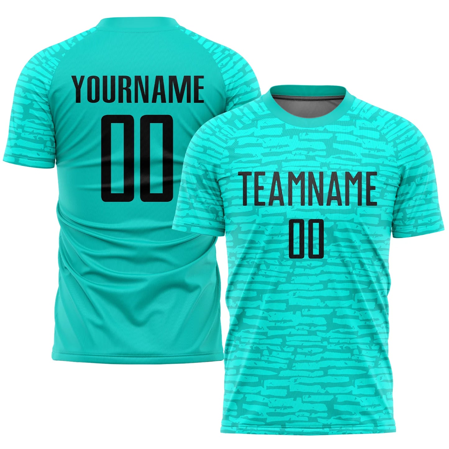Custom Aqua Black Sublimation Soccer Uniform Jersey image 0
