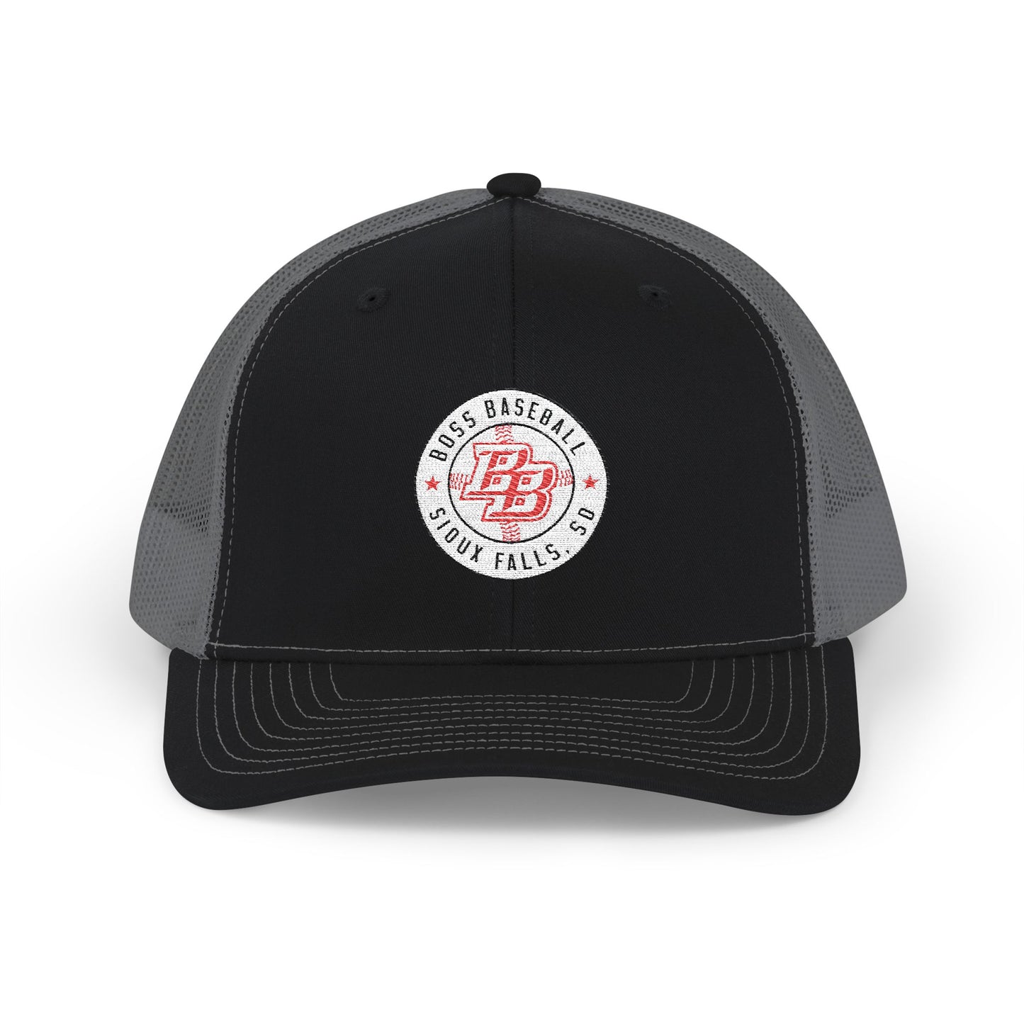 Embroidered Trucker Cap — Vintage Red Badge Snapback