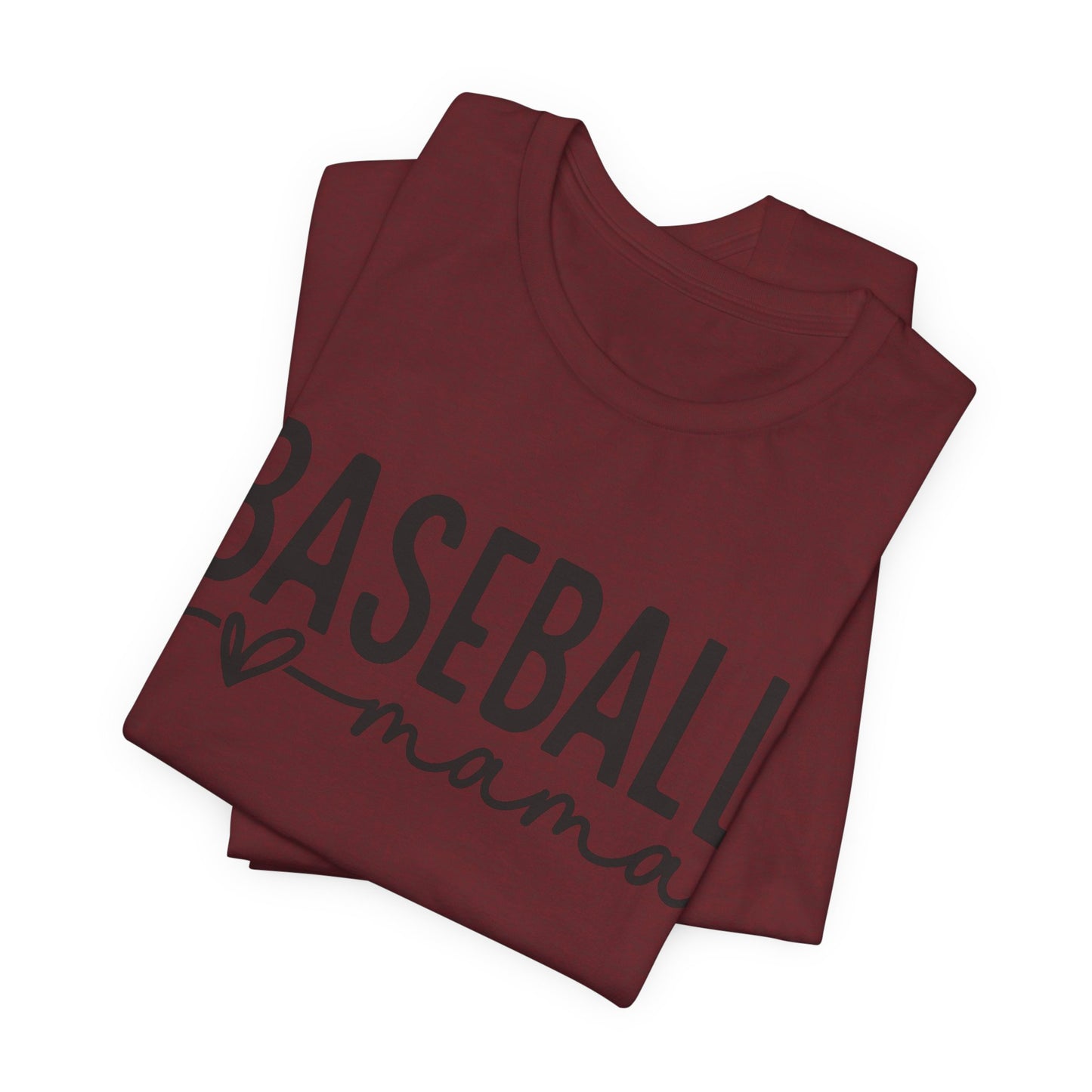 Baseball Mom Unisex Tee - Short Sleeve Jersey Shirt With Heart Design