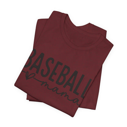 Baseball Mom Unisex Tee - Short Sleeve Jersey Shirt With Heart Design