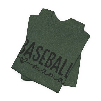 Baseball Mom Unisex Tee - Short Sleeve Jersey Shirt With Heart Design