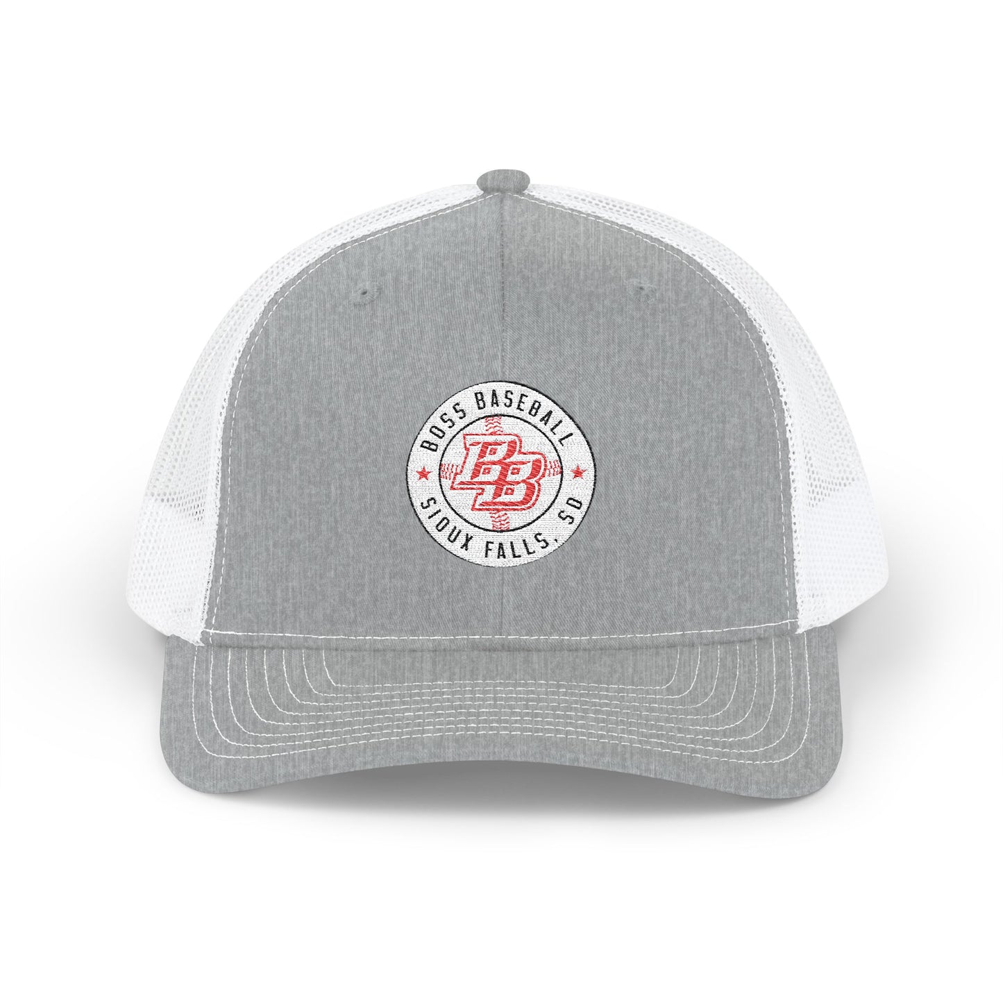 Embroidered Trucker Cap — Vintage Red Badge Snapback