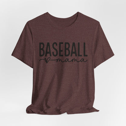 Baseball Mom Unisex Tee - Short Sleeve Jersey Shirt With Heart Design